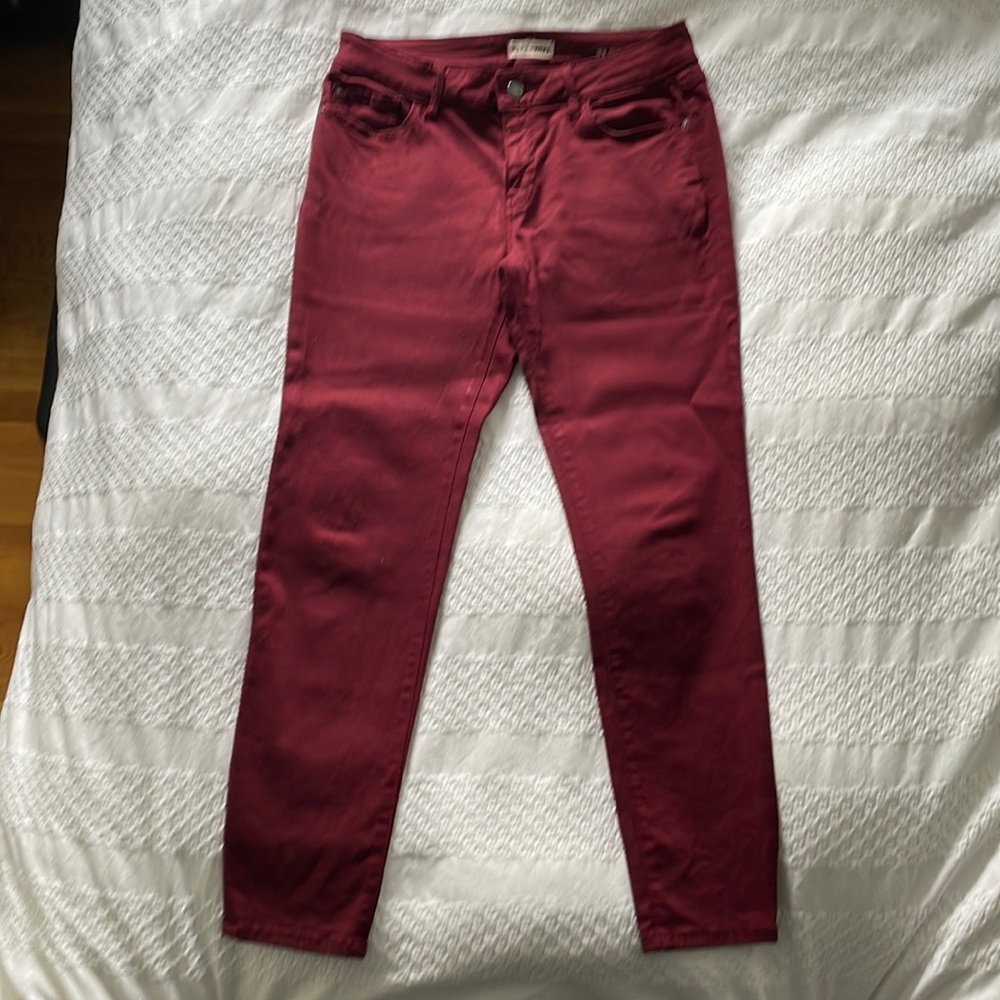 Warp +Weft JFK New York Skinny maroon jeans